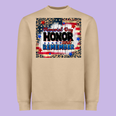 Memorial Day Honor And Remember Heavyweight Sweatshirt Designed By Cowgirlartshop