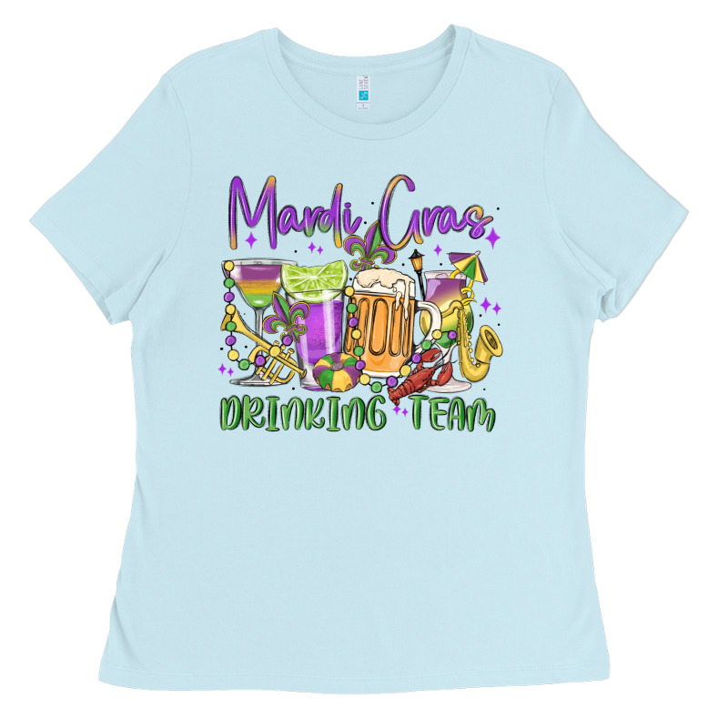 Mardi Gras Drinking Team Ladies Tee by MaliasSmallBusiness | Teevron