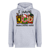 Heather Grey I Have Obsessive Christmas Disorder Heavyweight Hoodie - FaDigitalArtStudio