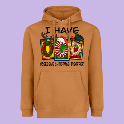 I Have Obsessive Christmas Disorder Heavyweight Hoodie Designed By Fadigitalartstudio