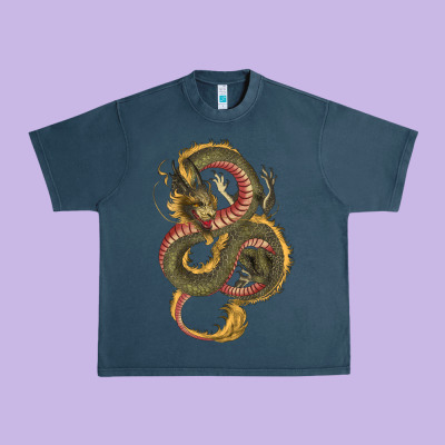 Green And Yellow Dragon Urban Heavy Tee Designed By Ranaportraitstore