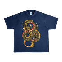 Navy green and yellow dragon Urban Heavy Tee - RanaPortraitStore