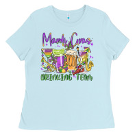 Baby Blue mardi gras drinking team Ladies Tee - MaliasSmallBusiness