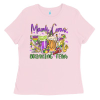 Bubblegum Pink mardi gras drinking team Ladies Tee - MaliasSmallBusiness