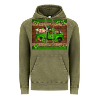 Vintage Olive st Patricks farm animals truck Vintage Hoodie - Jasminsmagicworld