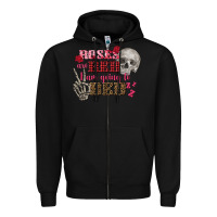 Black Valentine's Day roses are red i am going to bed Zipper Hoodie - FaDigitalArtStudio