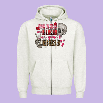 Valentine's Day Roses Are Red I Am Going To Bed Zipper Hoodie Designed By Fadigitalartstudio