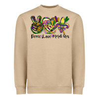 Mushroom peace love mardi gras Heavyweight Sweatshirt - CowGirlArtShop