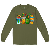 Army Green Cinco de Mayo Coffee Cups Long Sleeve Tee - texasbilliewilder