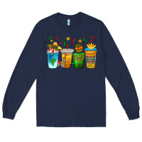 Navy Cinco de Mayo Coffee Cups Long Sleeve Tee - texasbilliewilder