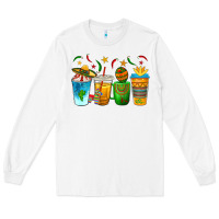 White Cinco de Mayo Coffee Cups Long Sleeve Tee - texasbilliewilder
