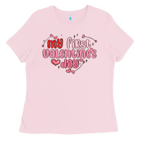 Bubblegum Pink my first valentines day Ladies Tee - MaliasSmallBusiness