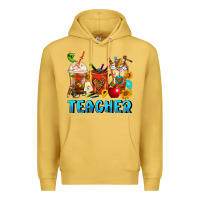Antique Gold Teacher Coffee Cups Premium Hoodie - FaDigitalArtStudio