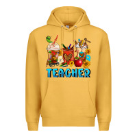 Mustard Teacher Coffee Cups Premium Hoodie - FaDigitalArtStudio