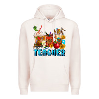 Pale Pink Teacher Coffee Cups Premium Hoodie - FaDigitalArtStudio