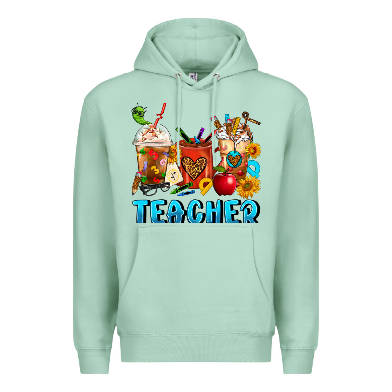 Teacher Coffee Cups Premium Hoodie by FaDigitalArtStudio | Teevron