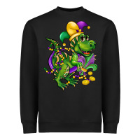 Black mardi gras trex Heavyweight Sweatshirt - CowGirlArtShop