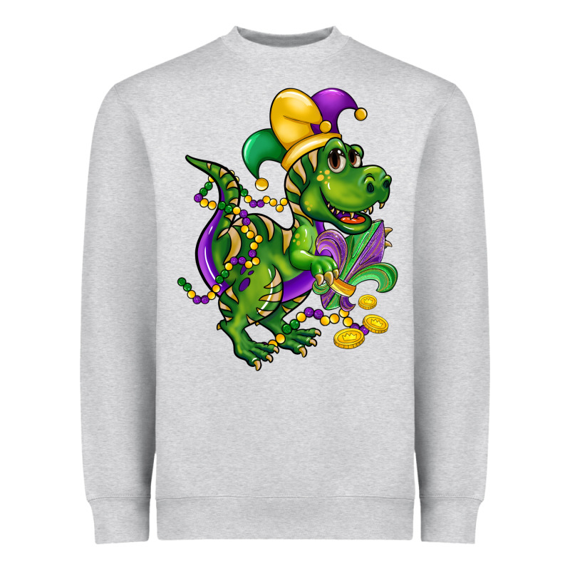 Mardi Gras Trex Heavyweight Sweatshirt by CowGirlArtShop | Teevron