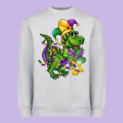 Mardi Gras Trex Heavyweight Sweatshirt Designed By Cowgirlartshop