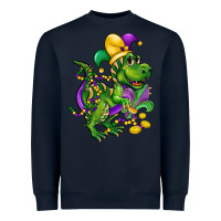 Navy mardi gras trex Heavyweight Sweatshirt - CowGirlArtShop