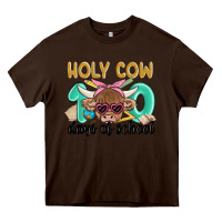 Chocolate Brown holy cow 100 days of school Heavy Core Tee - MaliasSmallBusiness