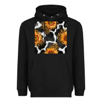 Black cowhide leopard sunflower seamless pattern Heavyweight Hoodie - BundleAndBundleShop