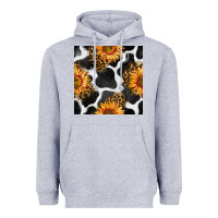 Heather Grey cowhide leopard sunflower seamless pattern Heavyweight Hoodie - BundleAndBundleShop