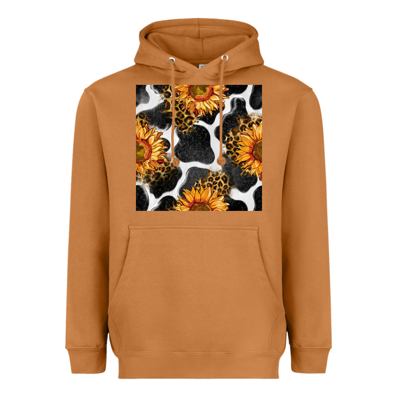 Cowhide Leopard Sunflower Seamless Pattern Heavyweight Hoodie by BundleAndBundleShop | Teevron