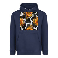 Navy cowhide leopard sunflower seamless pattern Heavyweight Hoodie - BundleAndBundleShop