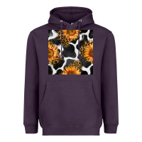Plum cowhide leopard sunflower seamless pattern Heavyweight Hoodie - BundleAndBundleShop
