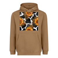Toasted Coconut cowhide leopard sunflower seamless pattern Heavyweight Hoodie - BundleAndBundleShop