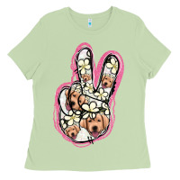 Matcha Jack Russel Peace Sign Ladies Tee - Jasminsmagicworld