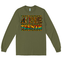 Army Green juneteenth Long Sleeve Tee - NancyCooperArtShop