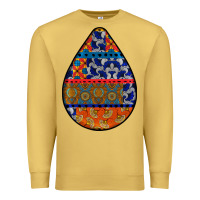 Antique Gold african fabric pattern teardrop earrings 4 Premium Sweatshirt - BundleAndBundleShop