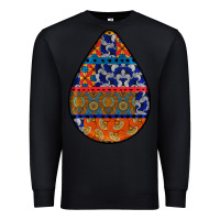 Black african fabric pattern teardrop earrings 4 Premium Sweatshirt - BundleAndBundleShop