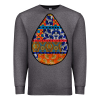 Charcoal Heather african fabric pattern teardrop earrings 4 Premium Sweatshirt - BundleAndBundleShop