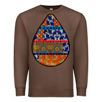 Chestnut african fabric pattern teardrop earrings 4 Premium Sweatshirt - BundleAndBundleShop