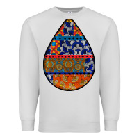 Dove Grey african fabric pattern teardrop earrings 4 Premium Sweatshirt - BundleAndBundleShop