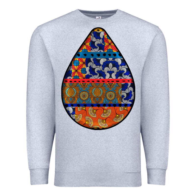 African Fabric Pattern Teardrop Earrings 4 Premium Sweatshirt by BundleAndBundleShop | Teevron