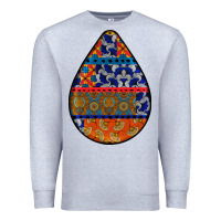 Heather Grey african fabric pattern teardrop earrings 4 Premium Sweatshirt - BundleAndBundleShop