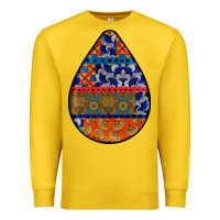 Lemon african fabric pattern teardrop earrings 4 Premium Sweatshirt - BundleAndBundleShop