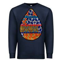 Navy african fabric pattern teardrop earrings 4 Premium Sweatshirt - BundleAndBundleShop
