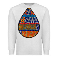 Oatmeal Heather african fabric pattern teardrop earrings 4 Premium Sweatshirt - BundleAndBundleShop