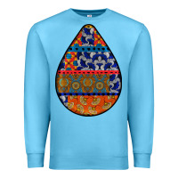 Ocean Blue african fabric pattern teardrop earrings 4 Premium Sweatshirt - BundleAndBundleShop