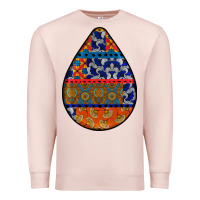 Pale Pink african fabric pattern teardrop earrings 4 Premium Sweatshirt - BundleAndBundleShop
