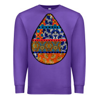 Purple african fabric pattern teardrop earrings 4 Premium Sweatshirt - BundleAndBundleShop