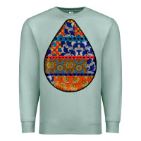 Seafoam african fabric pattern teardrop earrings 4 Premium Sweatshirt - BundleAndBundleShop