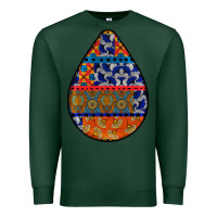 Sports Green african fabric pattern teardrop earrings 4 Premium Sweatshirt - BundleAndBundleShop