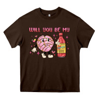 Chocolate Brown will you be my Heavy Core Tee - MaliasSmallBusiness