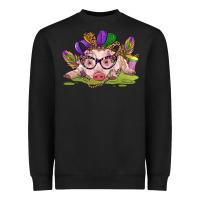 Black mardi gras pig Heavyweight Sweatshirt - CowGirlArtShop